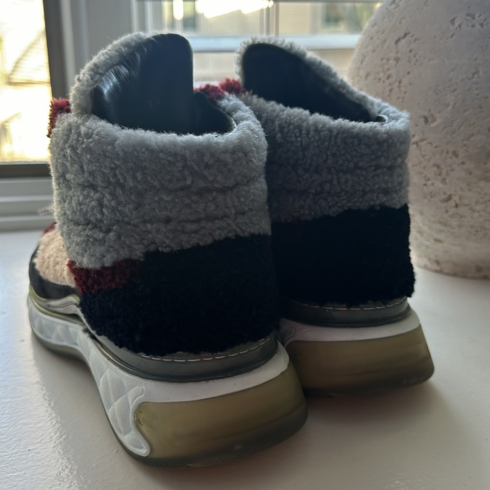Chanel Shearling Hightop Sneakers - Picture 11 of 14